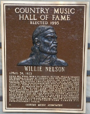 Willie Nelson Hall of Fame Plaque